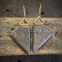 Meteorite Earrings in Silver